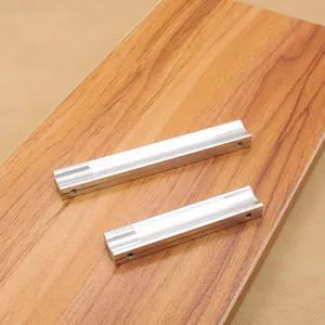Sleek silver aluminum alloy pulls for modern minimalist furniture and cabinet drawers