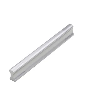 Solid silver aluminum alloy handle for modern minimalist cabinet and drawer pulls
