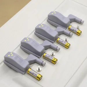 4er-Set graue LED-Schrank-Scharnierleuchten mit 12V-Batterien und Schrauben