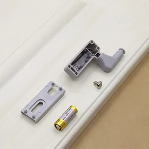 LED Schrank-Scharnierleuchte-Set mit Batterie, Sockel und Montageschraube im Detail