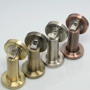 Magnetic zinc alloy door stopper in four finishes: gold, bronze, silver, and copper