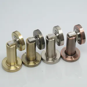 Magnetic zinc alloy door stoppers in gold, bronze, and brushed nickel finishes