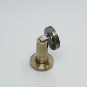 Floor mounted zinc alloy magnetic door stopper in antique bronze brushed finish