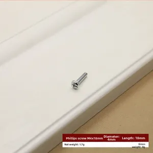 Detailed view of M4x18mm cross round head machine screw with clear metal threading