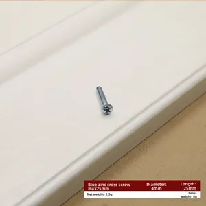 Detail view of M4x25mm blue zinc cross head screw for furniture handles and ceramic knobs