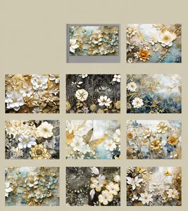 Detalle del paquete de papel floral vintage con relieve y 30 hojas de papel ligero