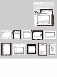 Detail of film style hollow stickers with butterfly and flower patterns for journaling