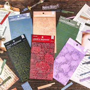 Vintage English Quote Stickers For Scrapbooking DIY Journal Artistic Decorative Materials Retro Story Style Multiple Sheets