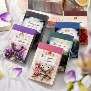 Vintage Romantic Washi Paper Stickers Preface Series Dreamy Background Aesthetic Scrapbooking Decorative Decals For Planner Journaling DIY Arts Crafts