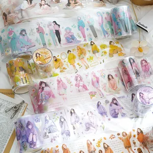 Ruban adhésif PET Twilight avec illustrations de filles à fleurs pour décoration