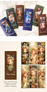 Macro detail of Fairy Fantasy gold foil bookmarks made of 50 silk PP material