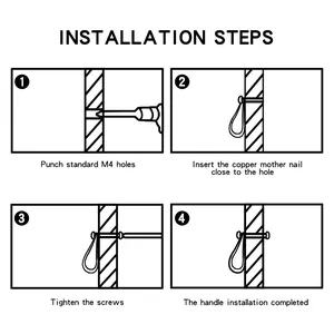 Detailed installation guide for leather drawer pull with M4 brass screws and copper nuts