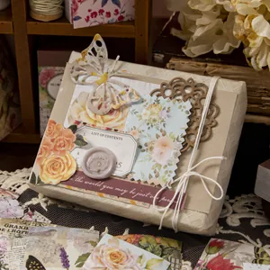 Vintage floral scrapbooking stickers set with 100 sheets for retro diary decoration