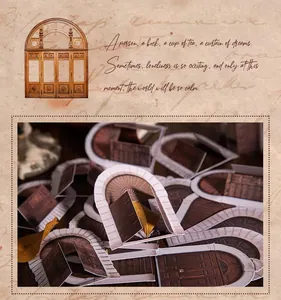 Detailed view of vintage hollowed window-style paper material for journaling decoration