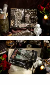 Vista detallada de papeles de collage vintage estilo steampunk con engranajes