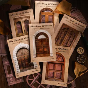 Vintage Hollow Out Door And Window Scrapbooking Paper Cards For DIY Journaling Crafting Decoration Writing Paper Material
