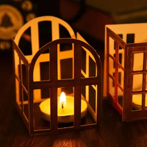 Vintage window-style hollow cut-out paper decorative lantern for DIY journals