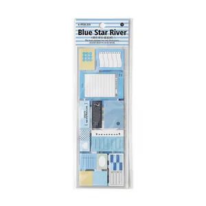 Set de 6 pegatinas Blue Star River para scrapbooking y planificación creativa diaria