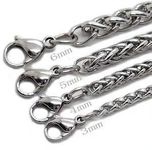 Collier pour Homme en Acier Inoxydable Chaîne Épi Punk Chaîne à Maillons Argent Bijoux de Cou pour le Quotidien et les Fêtes