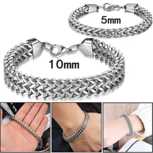 Comparaison de bracelets Franco en acier inoxydable de 5mm et 10mm avec fermoirs mousquetons