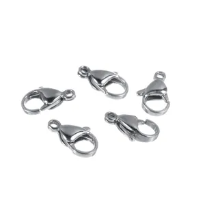 Cinco cierres de langosta de acero inoxidable pulido para fabricación de joyas DIY