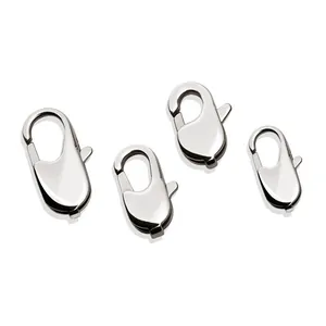 Fermoirs mousquetons en acier inoxydable poli en quatre tailles pour bijoux et colliers