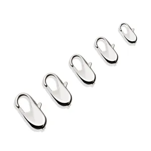 Fermoirs mousquetons en acier inoxydable poli en cinq tailles pour la bijouterie