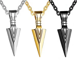 Legierung Pfeilspitze Anhänger Halskette Mit Kreuzkette Punk Gothic Industrial Style Herren Damen Streetwear Schmuck