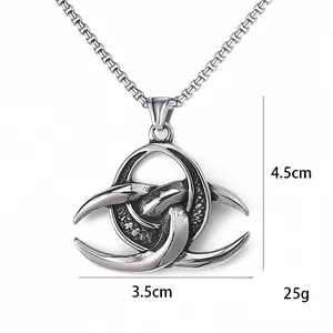 Collier homme avec pendentif nœud celtique viking en acier inoxydable vintage