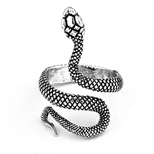 Vintage Punk Animal Open Rings For Men Women Gothic Snake Dragon Tiger Eagle Claw Adjustable Alloy Finger Ring Jewelry