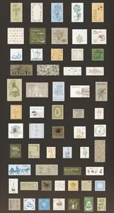 Detailed assortment of vintage scrapbooking papers with floral and retro themes
