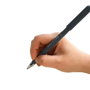 Cute pig panda erasable gel pen in matte dark grey finish with a smooth metal tip