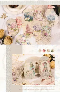Papier décoratif en dentelle vintage, papier matériel façonné pour journal, 8 styles