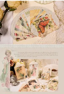 Papier matériel en dentelle vintage pour journal, papier décoratif rétro scrapbooking.