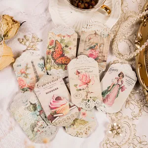 Papier de Matériel de Dentelle Vintage Découpé Décoratif pour Scrapbooking Journaling Papier Journal Intime Fleurs Botaniques Portrait Papeterie