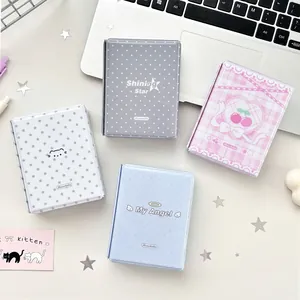 Polka dot and plaid mini photocard binders with magnetic closure in four cute pastel styles