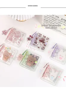Detailed close-up of 3-inch transparent mini collectbook with cute acrylic charms