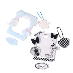 Acrylic photo card display stands with Dream Butterfly and Love You motifs