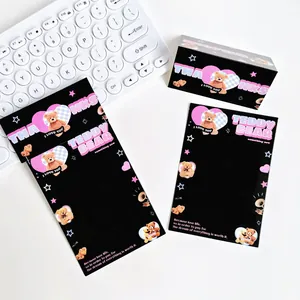 Set de papelería de osito de peluche estilo americano con tarjetas negras y corazones