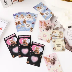 Cute Y2K aesthetic animal stickers with teddy bears and cats for gift packaging and journaling