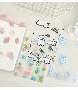 Cute cartoon strawberry and bear packaging bags for creative stationery and gift wrapping