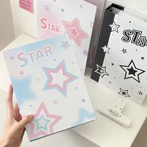 Álbum De Fotos De Hojas Sueltas A5 Estrella Degradada Y2K Libro De Colección De Tarjetas Organizador De Almacenamiento Para Fotos Kpop