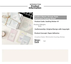 Detail of Korean style minimalist Thank You stickers for gift wrapping and packaging