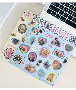 Schattige stickerset met huisdieren en beren voor het versieren van plakboeken