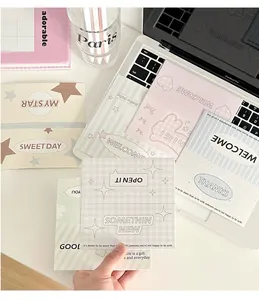 Detail of Korean style pastel stationery cards with stars and heart patterns for gift packing