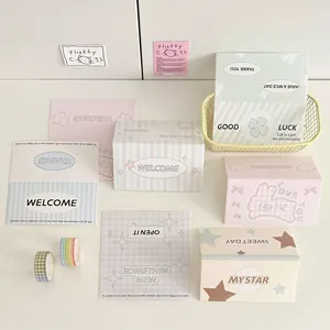 Korean Ins Style Folding Card Head For Gift Packaging DIY Material Cute Star Chasing Photo Cardboard Header Cards