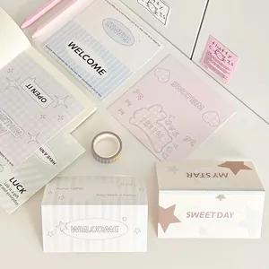 Minimalist Korean ins style stationery set with greeting cards and washi tape