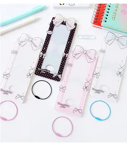 Detailed set of acrylic ballet bow photocard holders with colorful wire rope rings
