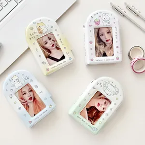 Korean Ins Style Cartoon Photocard Album PVC Storage Folder For Three Inch Photos Cute Portable Collect Book For Students