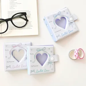 Álbum de fotos de tres agujeros estilo ballet con ventana en forma de corazón